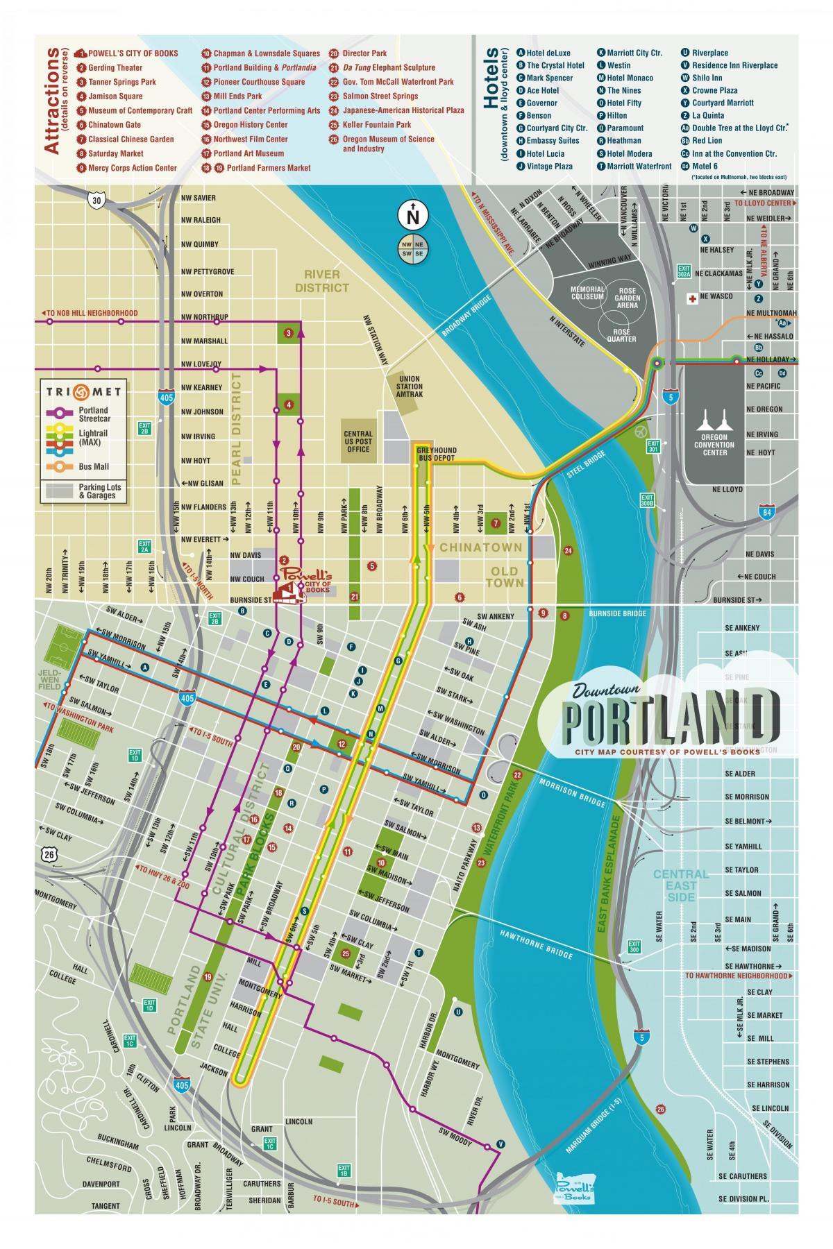 Portland skoðunarferðir kort
